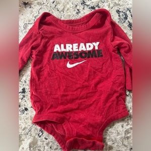 Nike 6 month red onesie